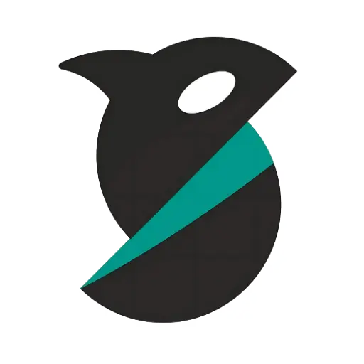 Black and teal OrcaSlicer orca icon
