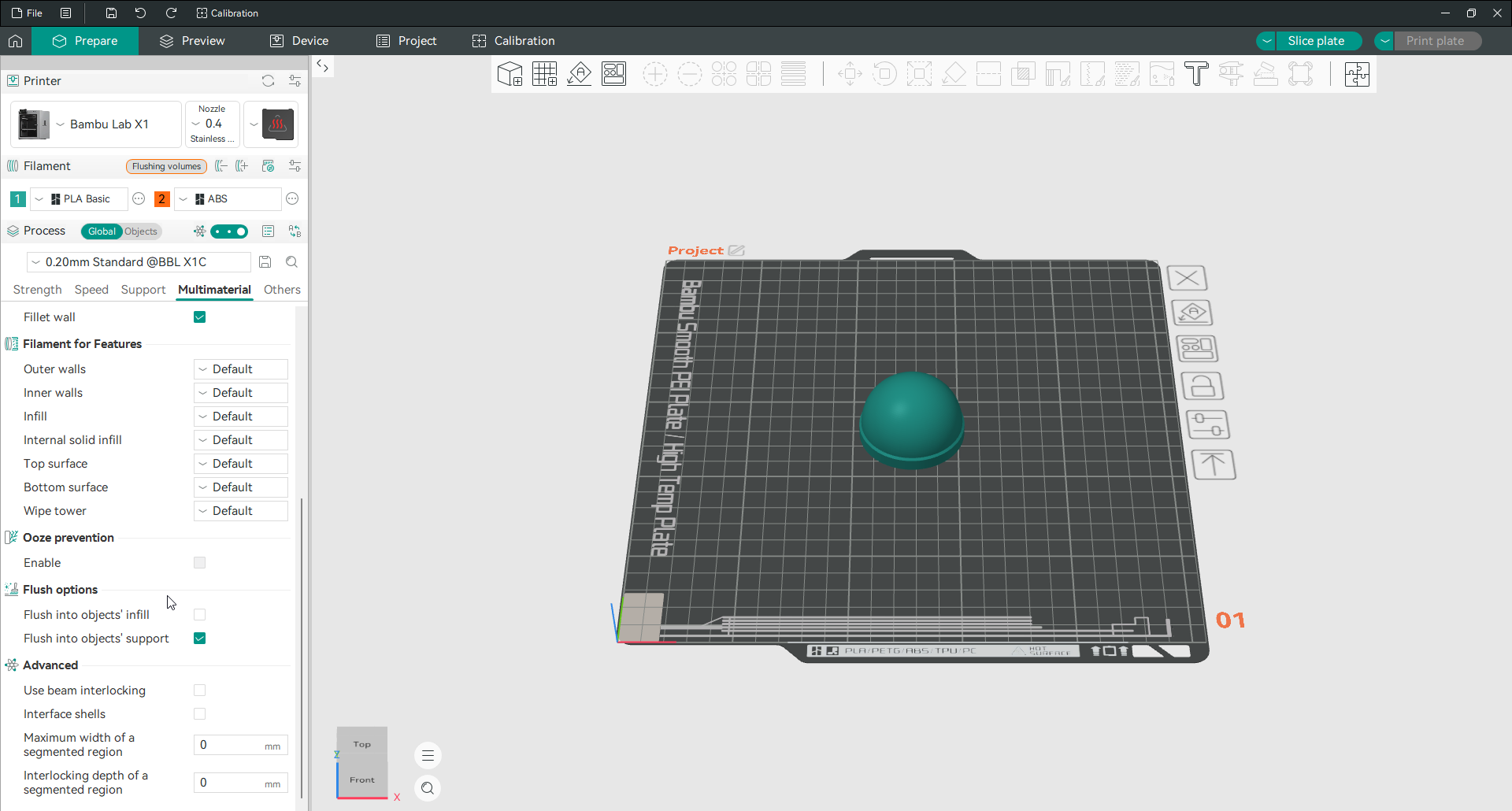 configurações do Orca Slicer de opções de descarga