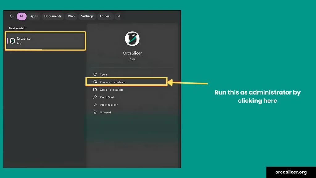 Guida Alla Risoluzione Dei Problemi Orca Slicer 2 Esegui come amministratore