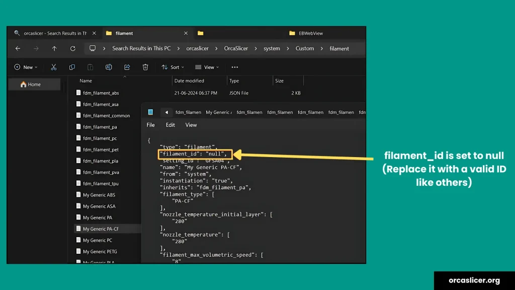Guida Alla Risoluzione Dei Problemi Orca Slicer 5 ID filamento