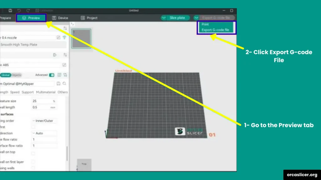 Orca Slicer Guide 8 Export the G Code