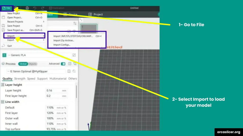 Orca Slicer Guide 14 Import Model