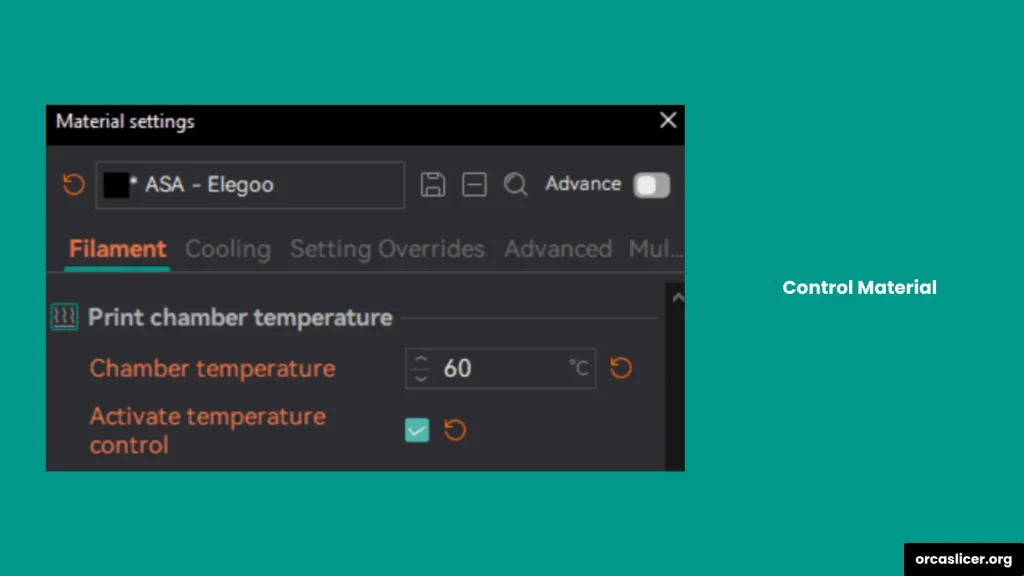 Kontrola temperatury komory 2 Control Material