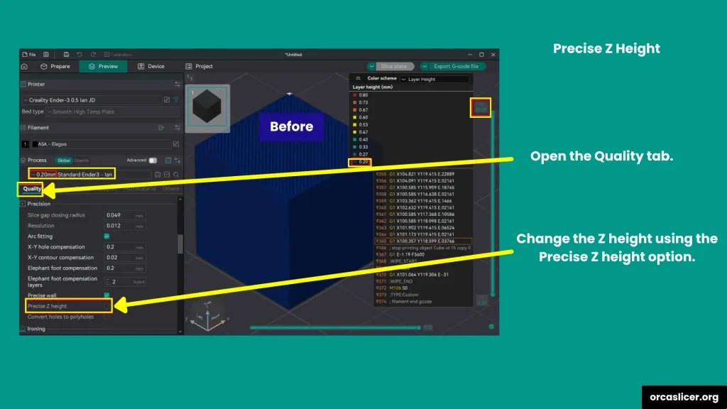 Precyzja 8 Precise Z Height Before