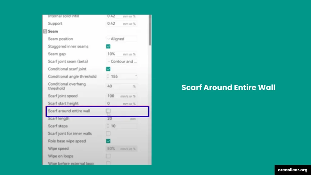 Ustawienia szwu 13 Scarf Around Entire Wall