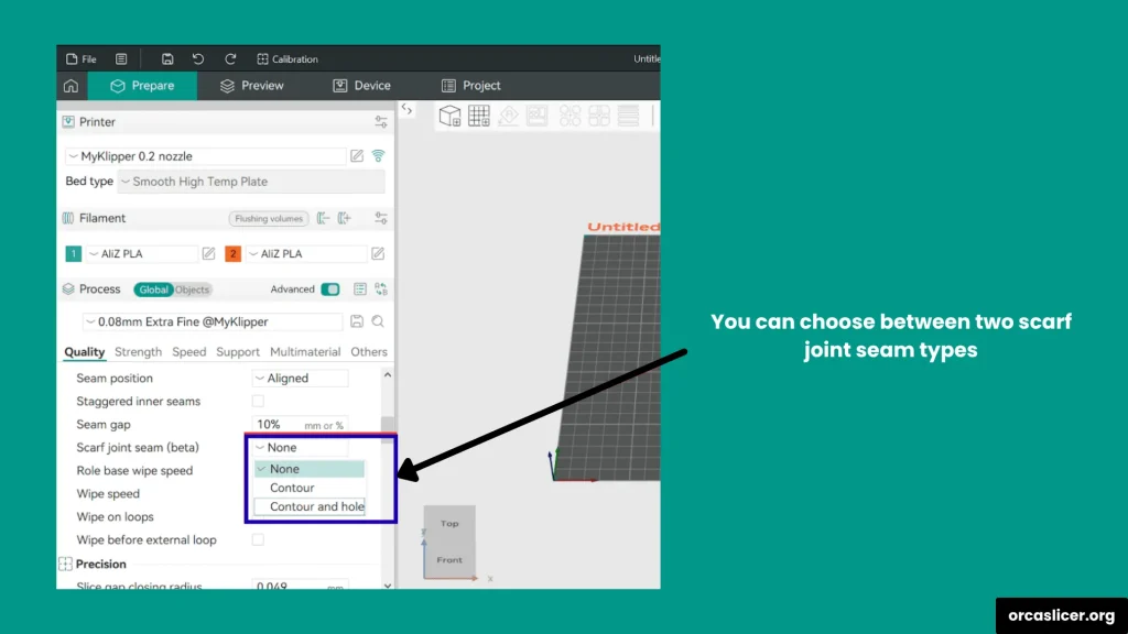 Ustawienia szwu 9 Scarf Joint Seam Types