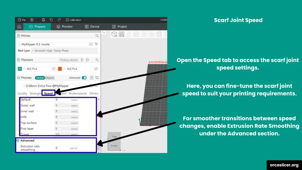 Ustawienia szwu 11 Scarf Joint Speed