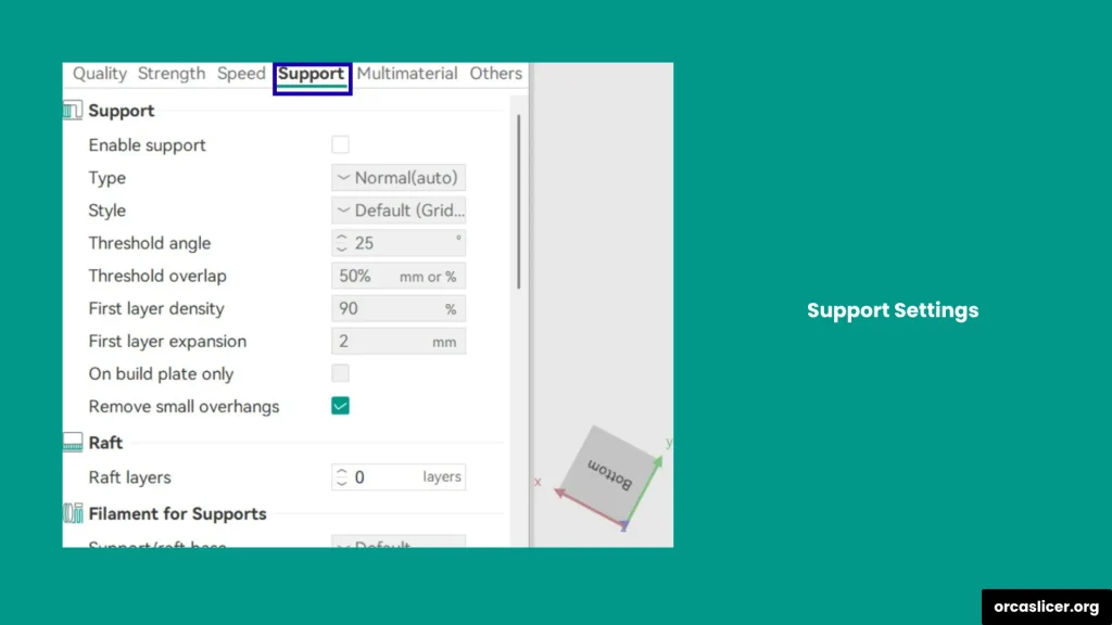 Orca Slicer Konfiguracja 7 Support Settings