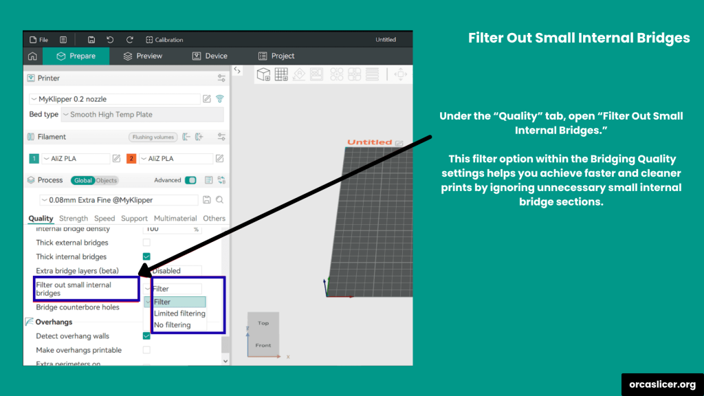 Bridging Settings 6 Filter Out Small Internal Bridges